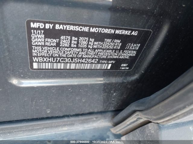 WBXHU7C30J5H42642 BMW X1 Sdrive28i