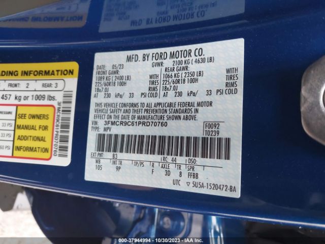 3FMCR9C61PRD70760 Ford Bronco Sport Outer Banks