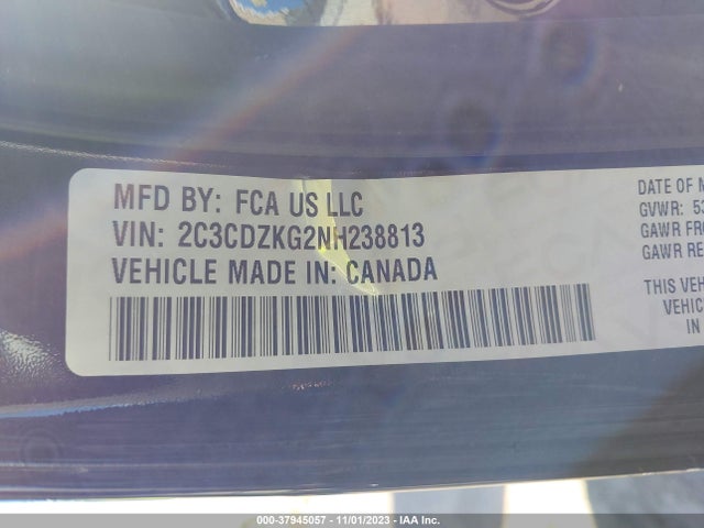 Dodge Challenger Gt Awd 2022 2C3CDZKG2NH238813 Image 9