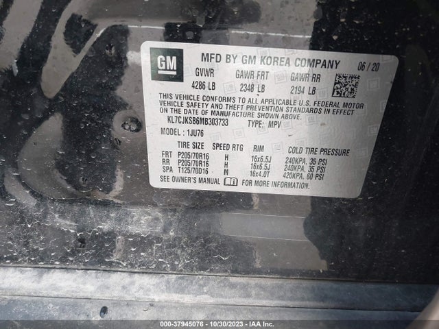 Chevrolet Trax Fwd Ls 2021 KL7CJKSB6MB303733 Image 9