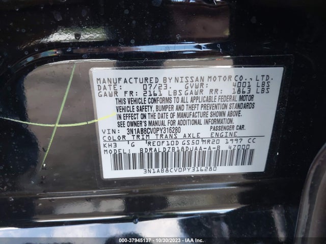 Nissan Sentra Sv Xtronic Cvt 2023 3N1AB8CV0PY316280 Image 9