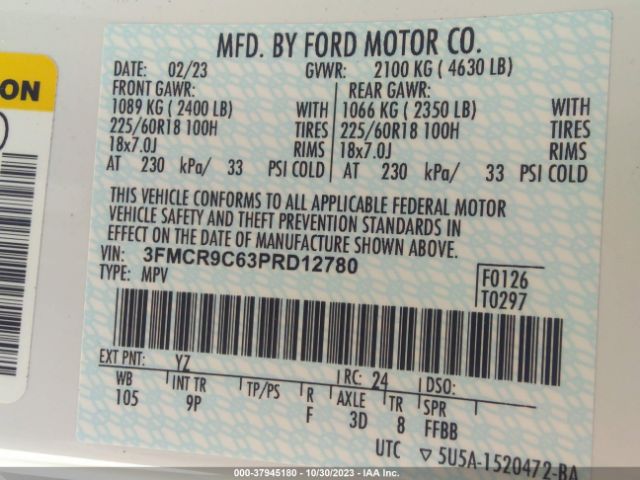 3FMCR9C63PRD12780 Ford Bronco Sport Outer Banks