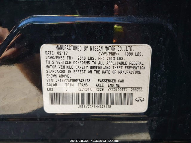 JN1EV7AP9HM743128 Infiniti Q50 3.0t Signature Edition
