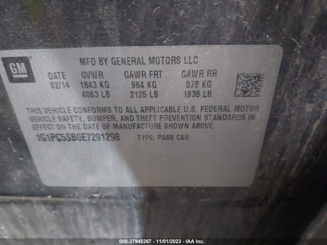 Chevrolet Cruze 1lt Auto 2014 1G1PC5SB0E7291298 Image 9