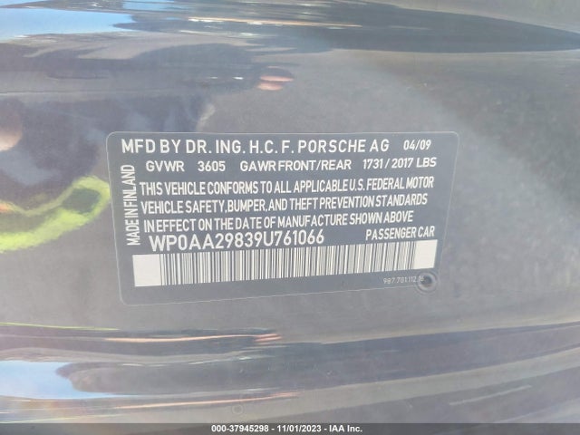 2009 PORSCHE CAYMAN WP0AA29839U761066 Photo 8