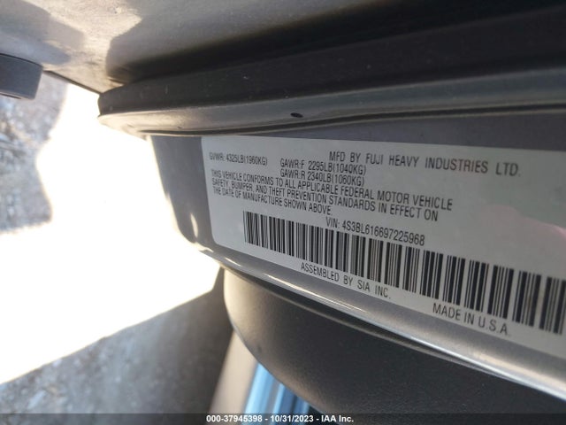 2009 SUBARU LEGACY SPECIAL EDITION VIN: 4S3BL616697225968