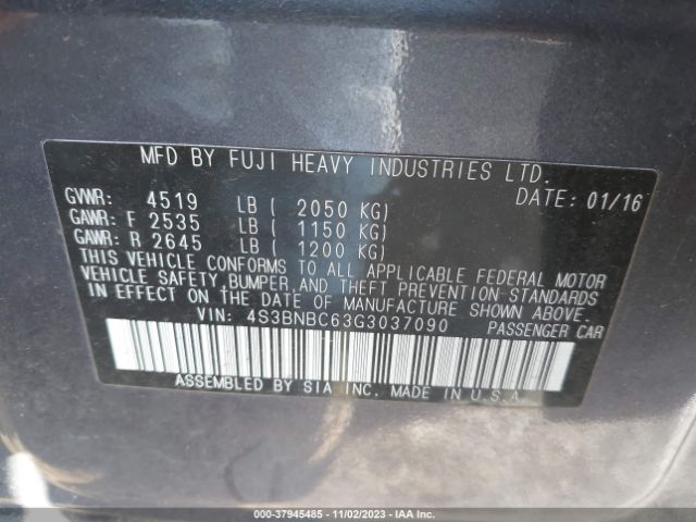 4S3BNBC63G3037090 Subaru Legacy 2.5i Premium