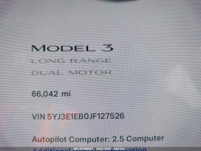 5YJ3E1EB0JF127526 Tesla Model 3 Long Range/performance