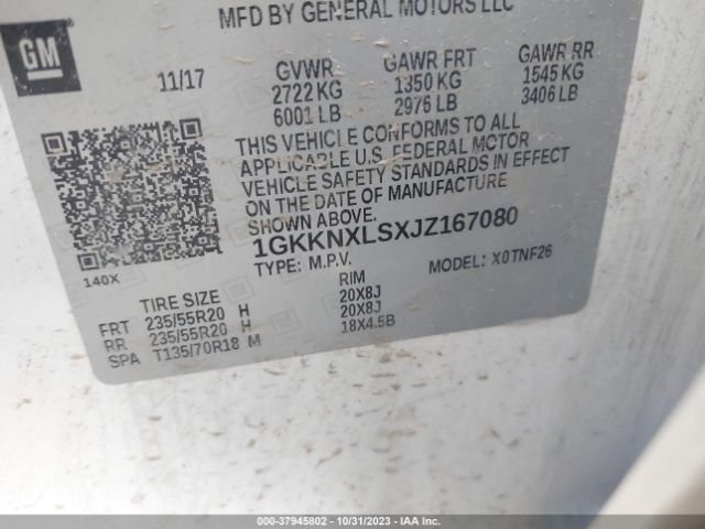 1GKKNXLSXJZ167080 GMC Acadia Denali