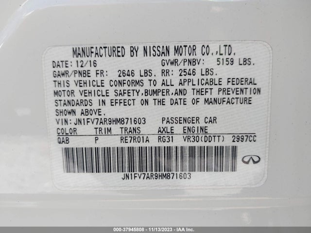 JN1FV7AR9HM871603 Infiniti Q50 3.0t Red Sport 400