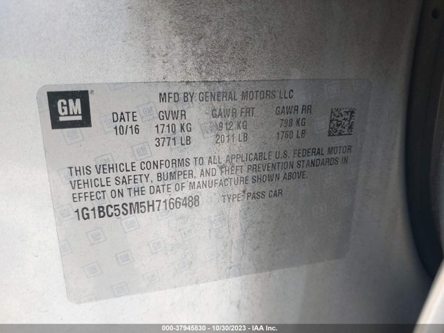 Chevrolet Cruze Ls Auto 2017 1G1BC5SM5H7166488 Image 9