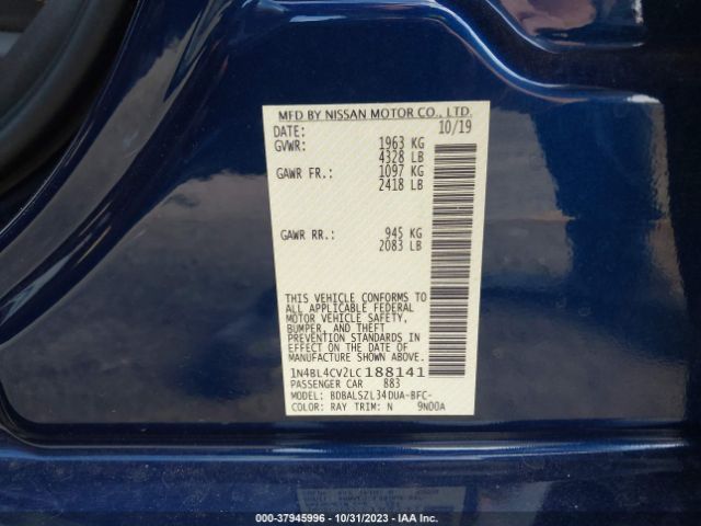 1N4BL4CV2LC188141 Nissan Altima Sr Fwd