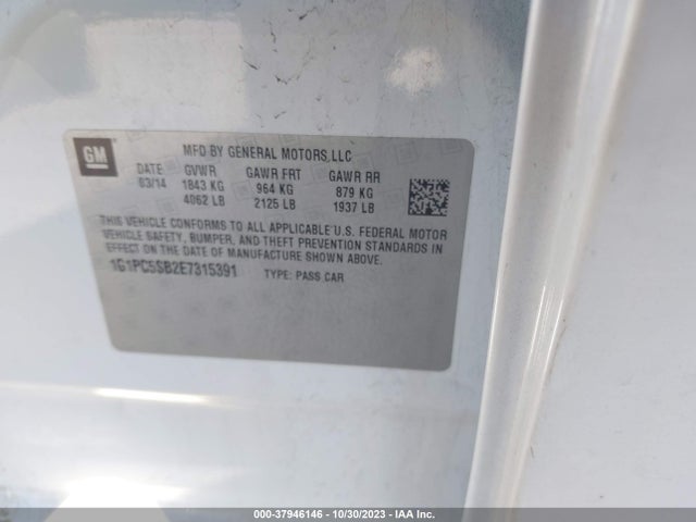 Chevrolet Cruze 1lt Auto 2014 1G1PC5SB2E7315391 Image 9