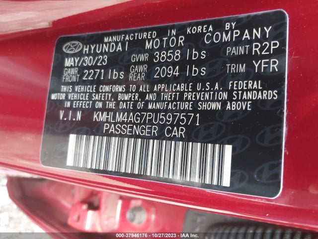 Hyundai ELANTRA SEL 2023 KMHLM4AG7PU597571 Image 9