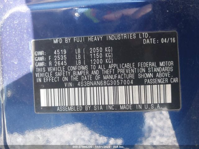 4S3BNAN68G3057004 Subaru Legacy 2.5i Limited