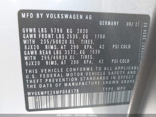 WVGKMPE29MP058178 Volkswagen ID.4 PRO S
