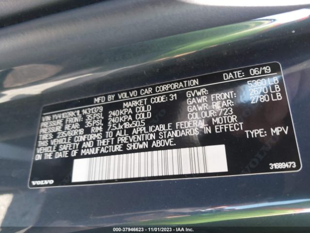 2020 VOLVO XC60 YV4102RK1L1431379 Photo 8