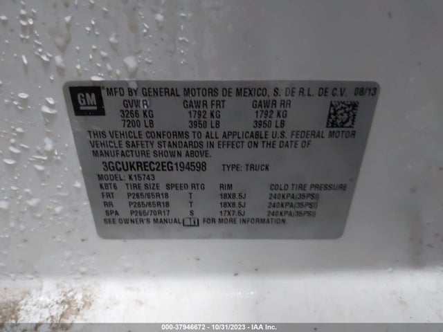 Chevrolet Silverado 1500 1lt 2014 3GCUKREC2EG194598 Image 9