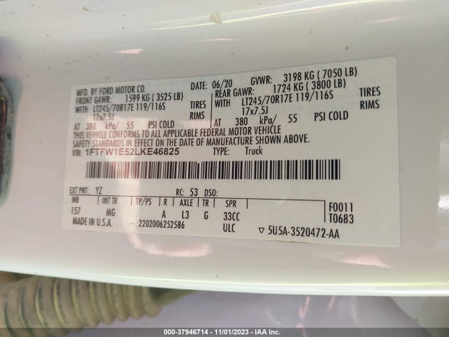 Ford F-150 Xlt 2020 1FTFW1E52LKE46825 Image 9