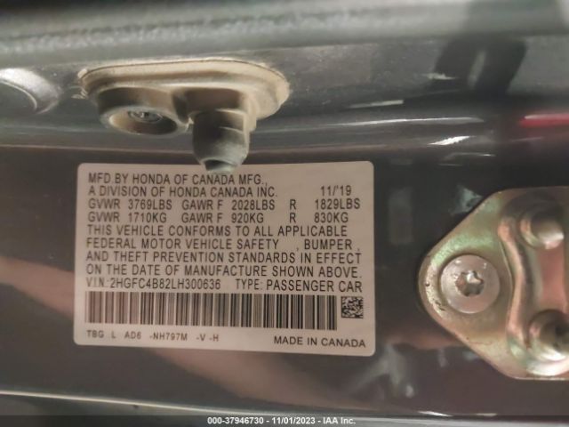2HGFC4B82LH300636 Honda Civic Sport