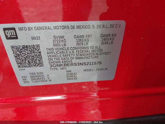 Chevrolet BLAZER RS 2022 3GNKBERS3NS211575 Image 9