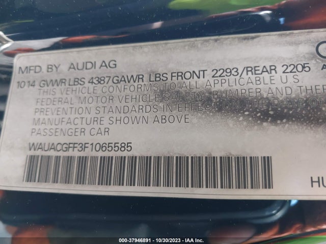 WAUACGFF3F1065585 Audi A3 1.8t Premium