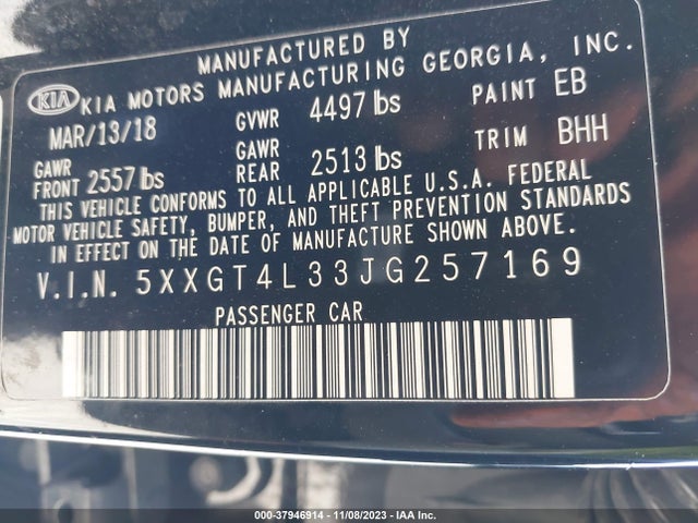 KIA Optima Lx 2018 5XXGT4L33JG257169 Image 9