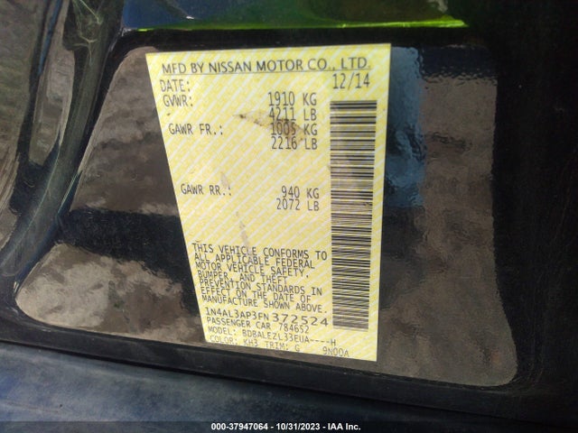 Nissan Altima 2.5 S 2015 1N4AL3AP3FN372524 Image 9