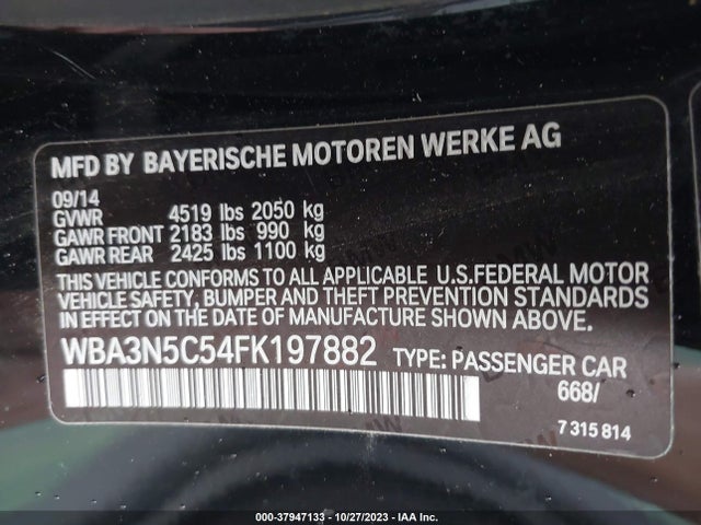 BMW 428i Xdrive 2015 WBA3N5C54FK197882 Image 9