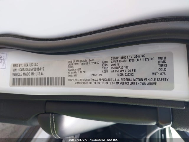 1C4RJKAG6P8818419 Jeep Grand Cherokee L Altitude