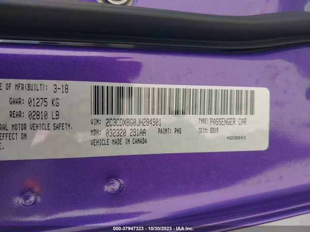 Dodge Charger Sxt Rwd 2018 2C3CDXBG0JH284901 Image 9
