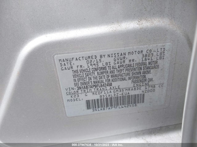 Nissan SENTRA SV 2015 3N1AB7AP9FL642458 Image 9