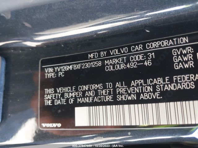 2015 VOLVO S60 YV126MFBXF2301258 Photo 8