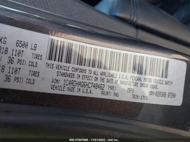 1C4RDHAG6HC748462 Dodge Durango Sxt Rwd