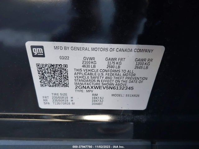 Chevrolet Equinox Awd Rs 2022 2GNAXWEV5N6132345 Image 9