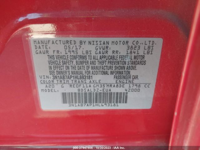 3N1AB7AP1HL693181 Nissan SENTRA SV