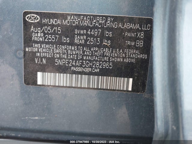 Hyundai Sonata 2.4l Se 2016 5NPE24AF3GH282965 Image 9