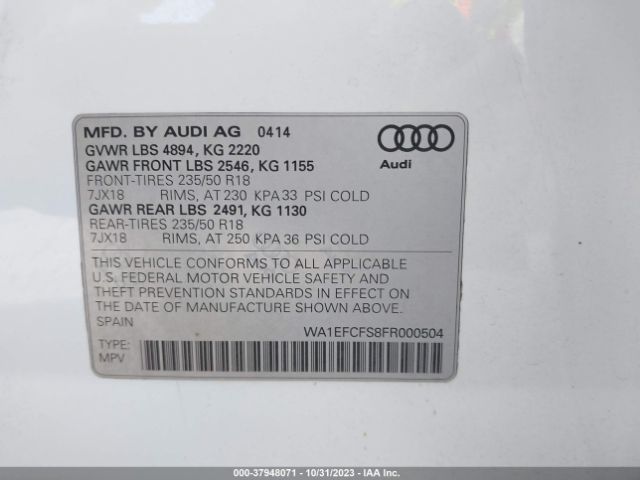 WA1EFCFS8FR000504 Audi Q3 2.0t Premium Plus
