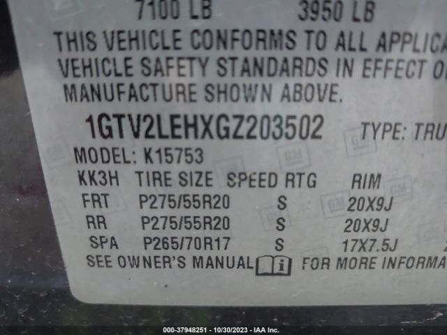 1GTV2LEHXGZ203502 GMC SIERRA 1500