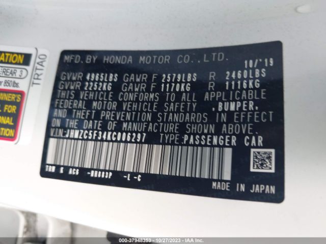 JHMZC5F34KC006297 Honda Clarity Plug-in Hybrid Touring