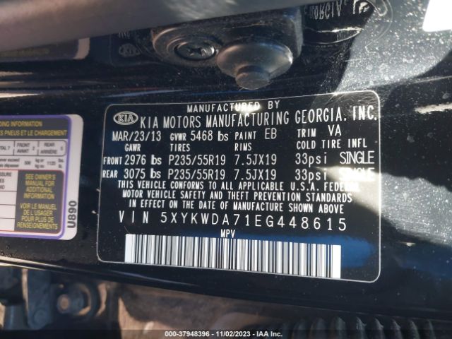 5XYKWDA71EG448615 KIA Sorento Sx Limited