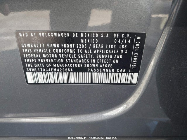 3VWL17AJ4EM429654 Volkswagen Jetta 1.8t Sel