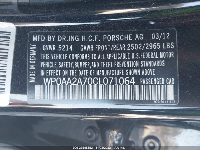 2012 PORSCHE PANAMERA WP0AA2A70CL071064 Photo 8