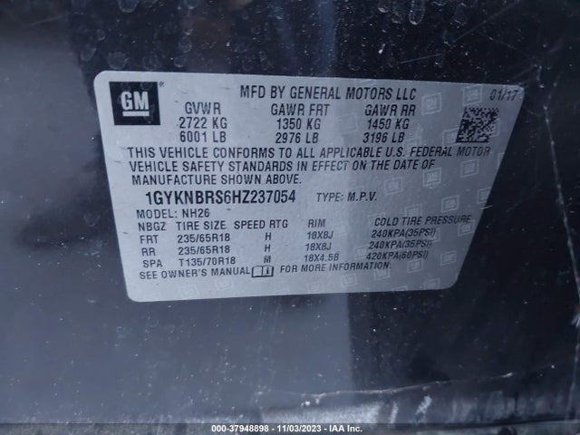 1GYKNBRS6HZ237054 Cadillac XT5 LUXURY