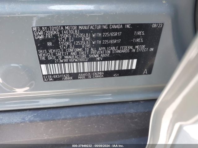 2T3W1RFV6PW290037 Toyota Rav4 Xle