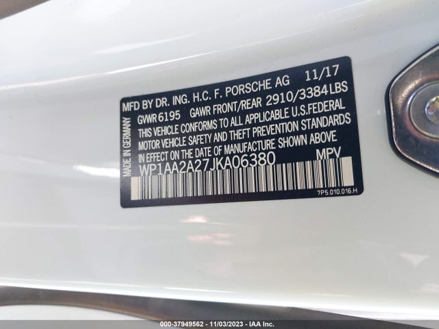 2018 PORSCHE CAYENNE WP1AA2A27JKA06380 Photo 8