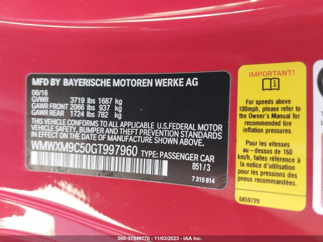 2016 MINI HARDTOP WMWXM9C50GT997960 Photo 8