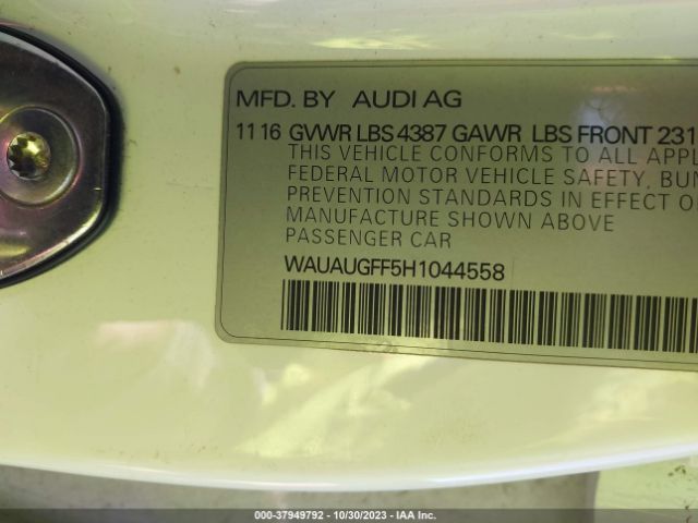WAUAUGFF5H1044558 Audi A3 Sedan Premium