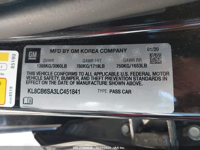 Chevrolet Spark Fwd Ls Automatic 2020 KL8CB6SA3LC451841 Image 9