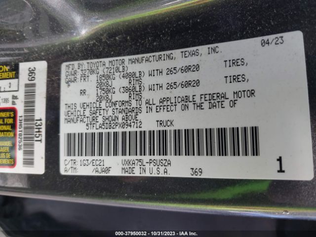 5TFLA5DB2PX094712 Toyota Tundra Sr5